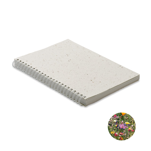 Carnet A5 couv. papier semence SEED RING personnalisable-0