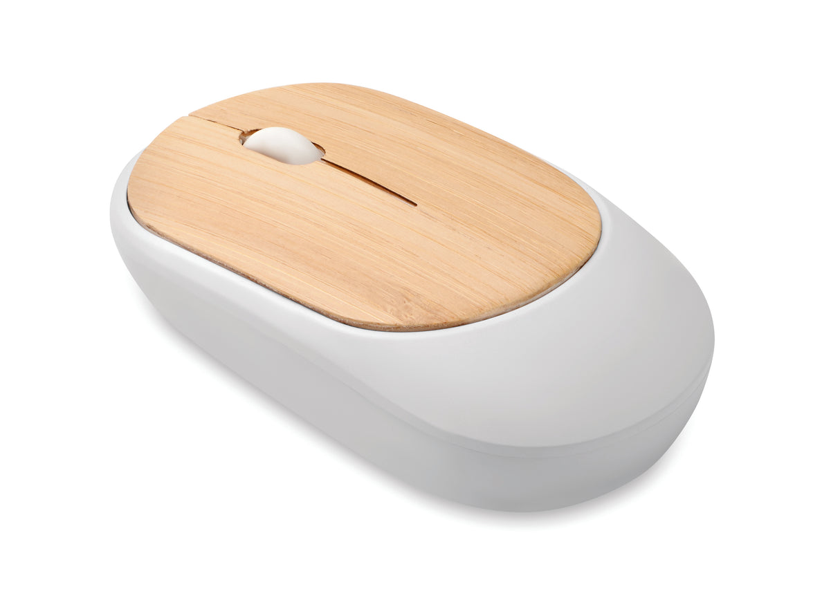Souris sans fil en bambou CURVY BAM personnalisable-0