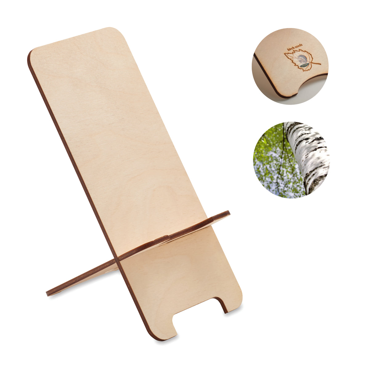 Support de téléphone en bouleau GROUW STAND personnalisable-0