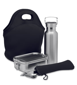 Set à déjeuner en acier inox. ILY personnalisable-0