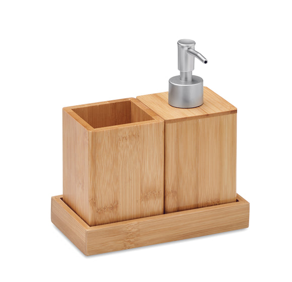 Set de bain 3 pièces en bambou SUOMI personnalisable-0