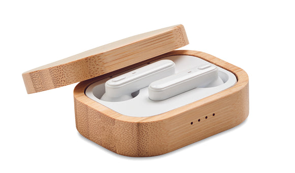 Écouteurs TWS  étui en bambou JAZZ BAMBOO personnalisable-0