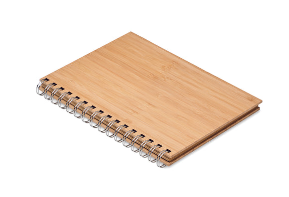 Carnet à spirale A5 en bambou BRAM personnalisable-0
