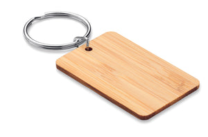 Porte-clés rectangulaire bambou ANGLEBOO personnalisable-0