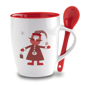 Mug Avec Petite Cuillère 250Ml Claus Personnalisable Multicolour Tasses