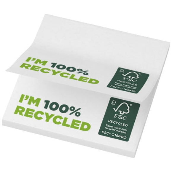 Notes autocollantes recyclées 75 x 75 mm Sticky-Mate®personnalisable avec logo