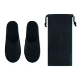 Paire De Pantoufles & Pochette Flip Flap Personnalisable Black Soins La Personne