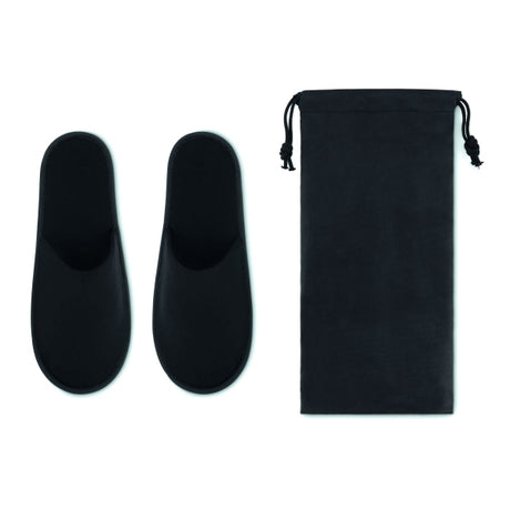 Paire De Pantoufles & Pochette Flip Flap Personnalisable Black Soins La Personne
