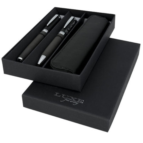 Parure De Stylos Bille Et Roller Carbon Personnalisable Stylos