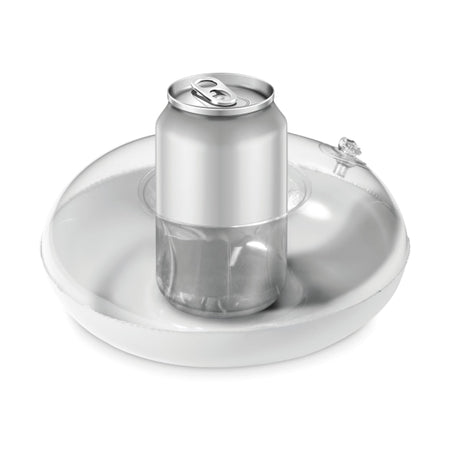 Porte Canette Gonflable Canny Personnalisable White Articles De Plage