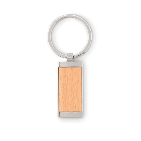 Porte-Clés Rectangle Bois/Zinc Matikos Personnalisable Brown Portes-Clés
