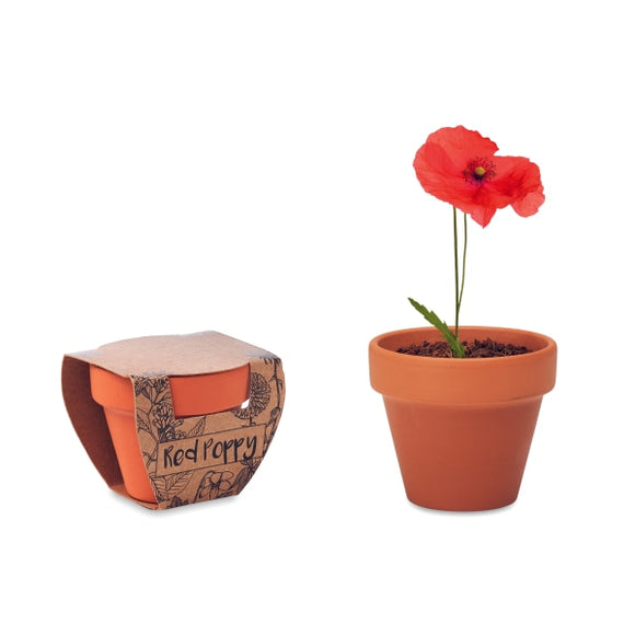 Pot Graines De Coquelicot Red Poppy Personnalisable Brown Plein Air