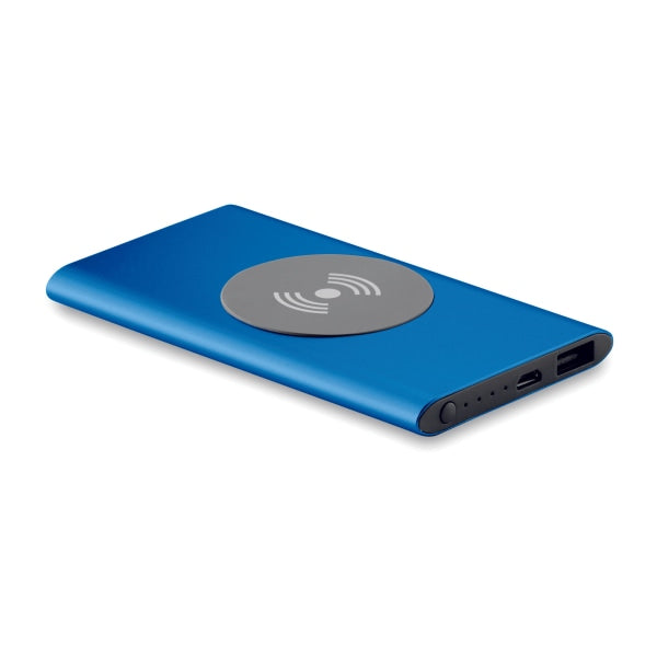 Powerbank Sans Fil 4000Mah. Power&Wireless Personnalisable Blue Powerbanks