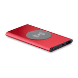 Powerbank Sans Fil 4000Mah. Power&Wireless Personnalisable Red Powerbanks