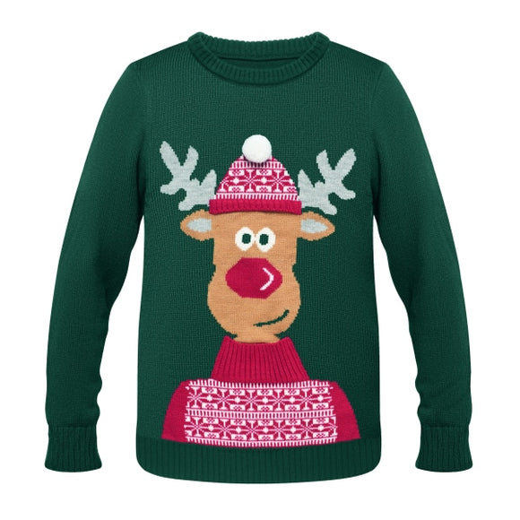 Pull De Noël L/Xl Shimas Personnalisable Green Textile