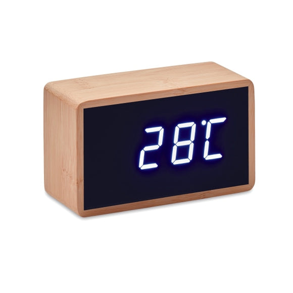 Réveil Led Boîtier En Bambou Miri Clock Personnalisable Brown Accesoires De Bureau