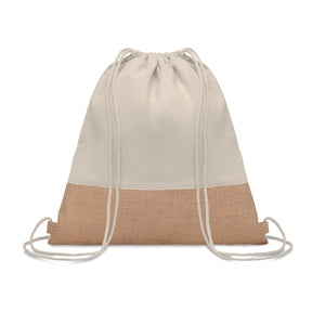 Sac À Cordon Avec Détails Jute India Personnalisable Beige Sacs Dos & De Plein Air