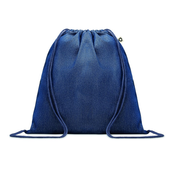 Sac À Cordon En Denim Recyclé Style Bag Personnalisable Blue Sacs Dos & De Plein Air