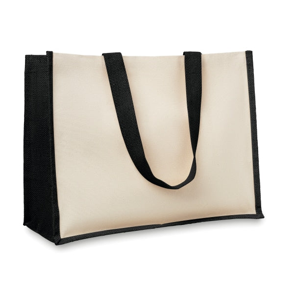 Sac De Courses En Toile Jute Campo De Fiori Personnalisable Noir Sacs Shopping
