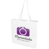 Sac En Coton Avec Soufflet Odessa Personnalisé Blanc / Unisexe Voyages & Bagagerie