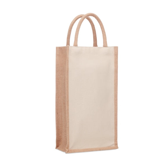 Sac En Jute Pour 2 Bouteilles Campo Di Vino Duo Personnalisable Beige Sacs Shopping