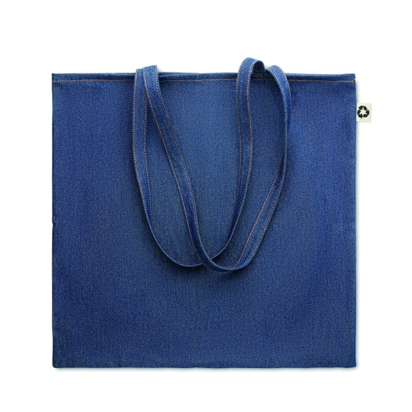 Sac Shopping En Denim Recyclé Style Tote Personnalisable Bleu Sacs