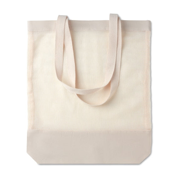 Sac Shopping En Filet Coton Mesh Bag Personnalisable Beige Sacs