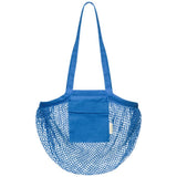 Sac Shopping Pune En Coton Maille Filet Bio Gots 100 G/M2 6L Personnalisable Bleu Sacs