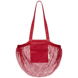 Sac Shopping Pune En Coton Maille Filet Bio Gots 100 G/M2 6L Personnalisable Rouge Sacs