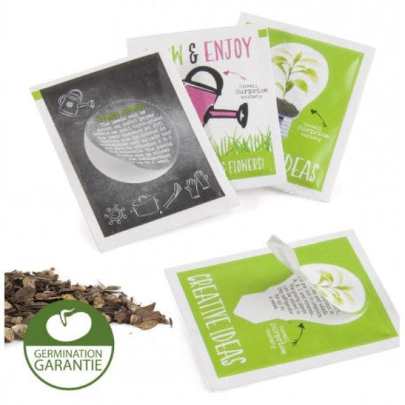 Sachet De Graines Avec Partie Autocollante Repositionnable Personnalisable Plantes Publicitaires