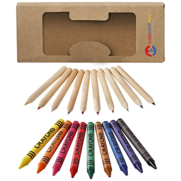 Set Crayons Et Gras 19 Pièces Personnalisable Stylos