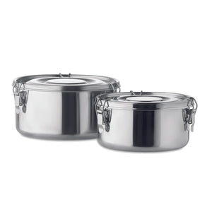 Set De 2 Boîtes En Inox Elles Personnalisable Silver Accessoires Déjeuner