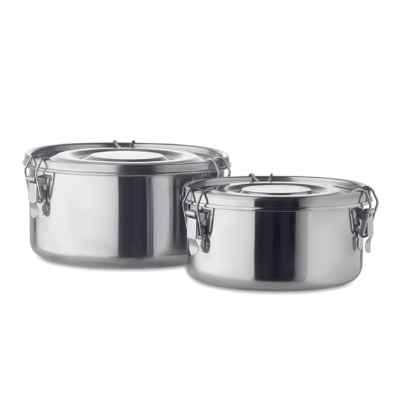 Set De 2 Boîtes En Inox Elles Personnalisable Silver Accessoires Déjeuner