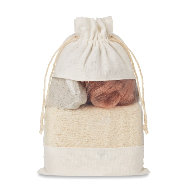Set De Bain Pochette Coton Cuida Set Personnalisable Beige Soins La Personne