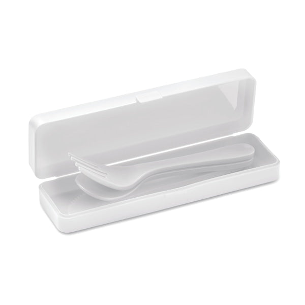 Set De Couverts En Pp Rigata Personnalisable Blanc Accessoires Déjeuner