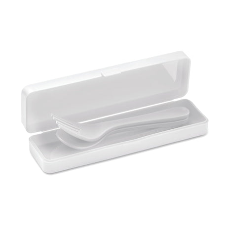 Set De Couverts En Pp Rigata Personnalisable Blanc Accessoires Déjeuner
