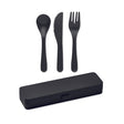 Set De Couverts En Pp Rigata Personnalisable Noir Accessoires Déjeuner