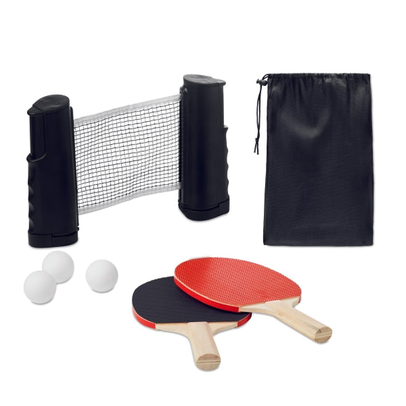 Set De Tennis Table Ping Pong Personnalisable Noir Jeux