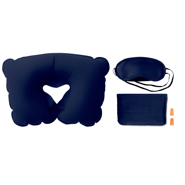 Set Oreiller Masque Bouchons Travelplus Personnalisable Bleu Accessoires De Voyage