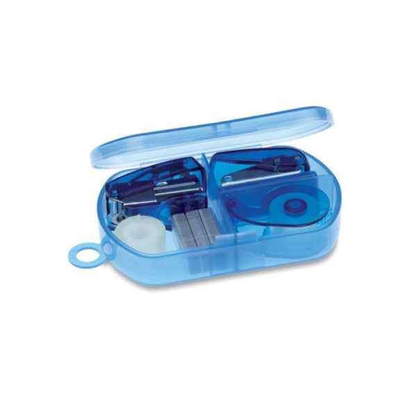 Set Papet. En Boîte Plastique Burobox Personnalisable Bleu Accesoires De Bureau