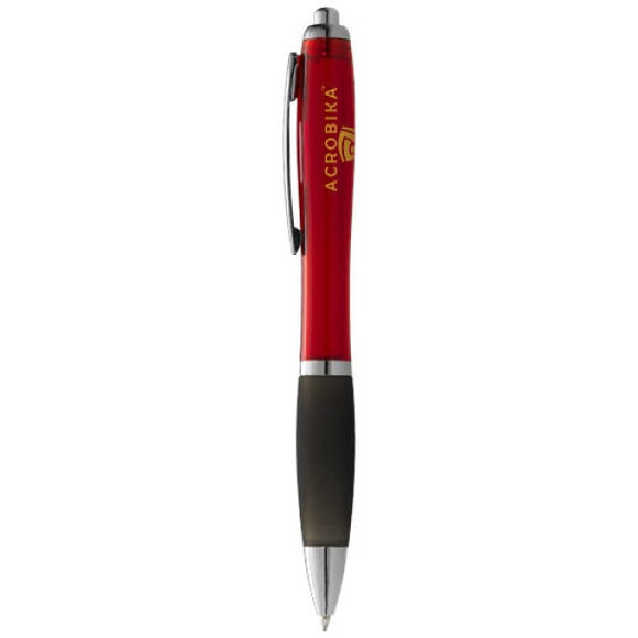 Stylo À Bille Nash Avec Corps En Couleur Et Grip Noir Personnalisable Stylos