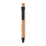 Stylo Bambou/Paille Blé Et Abs Toyama Personnalisable Black Ecriture