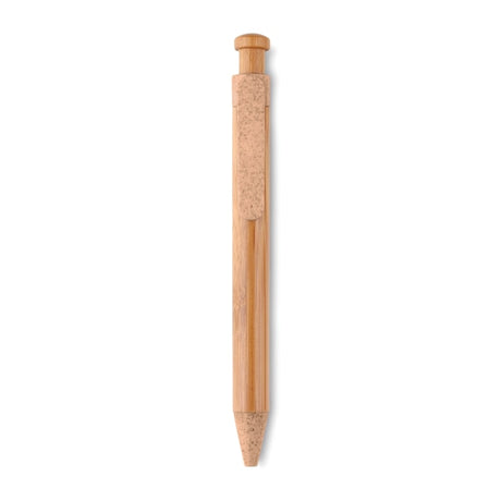 Stylo Bambou/Paille Blé Et Abs Toyama Personnalisable Orange Ecriture