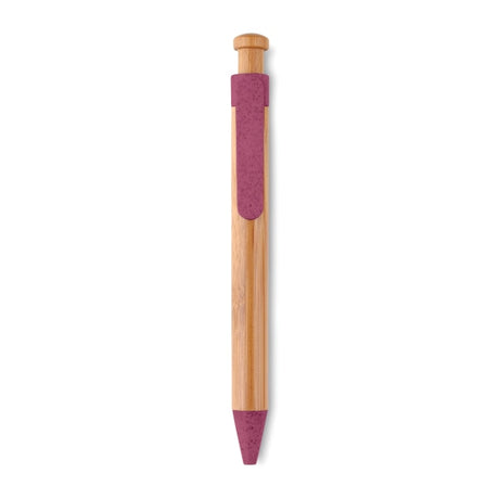 Stylo Bambou/Paille Blé Et Abs Toyama Personnalisable Red Ecriture
