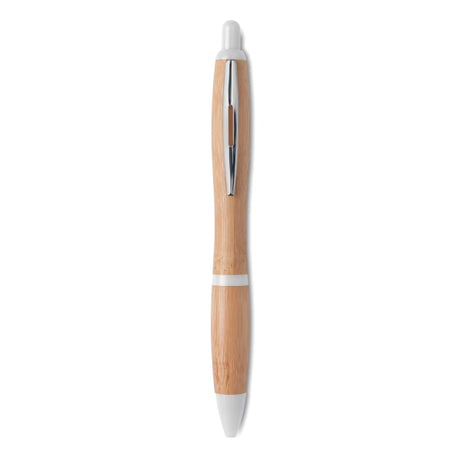 Stylo Bille En Abs Et Bambou. Rio Bamboo Personnalisable White Ecriture