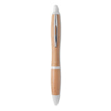 Stylo Bille En Abs Et Bambou. Rio Bamboo Personnalisable White Ecriture