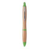 Stylo Bille En Abs Et Bambou. Rio Bamboo Personnalisable Lime Ecriture