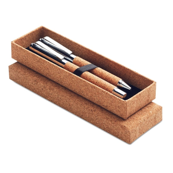 Stylo Bille Métal Boîte Liège Quercus Personnalisable Brown Ecriture