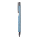 Stylo Poussoir Blé Paille Abs Bern Pecas Personnalisable Blue Ecriture