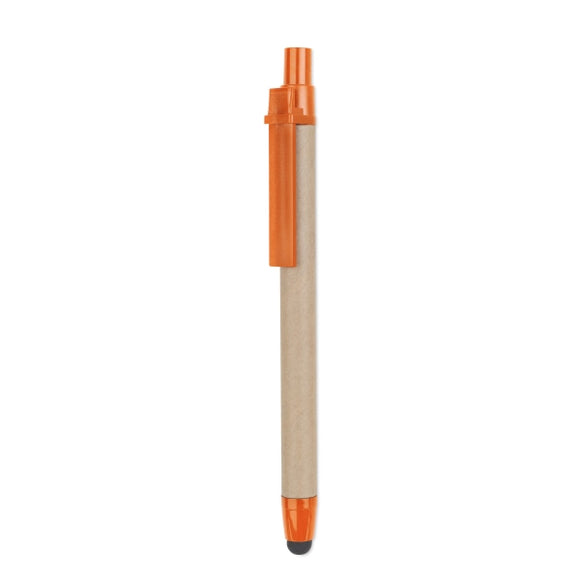 Stylo Tactile Carton Recyclé Recytouch Personnalisable Orange Ecriture